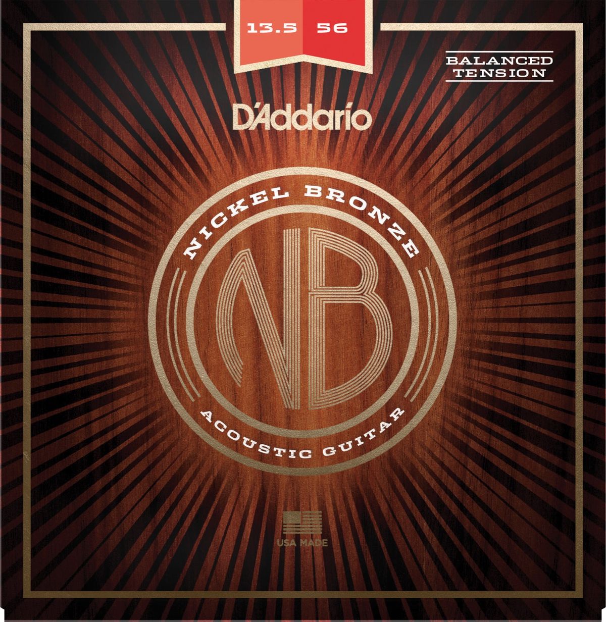 D'Addario NB13556BT Nickel Bronze Western Set 13.5-56 (Medium, Balanced Tension)