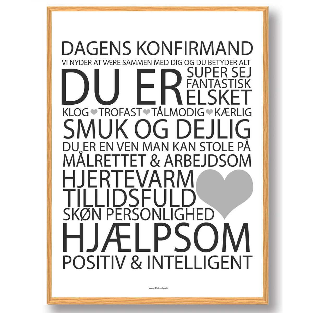 Dagens konfirmand plakat (Størrelse: L - 50x70cm (B2))