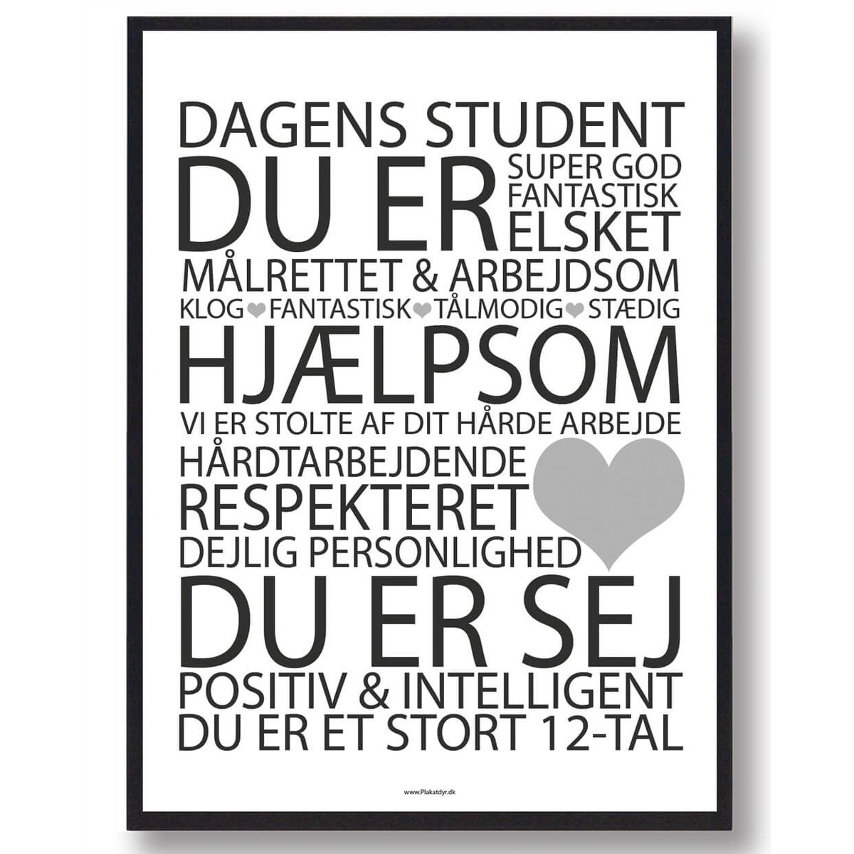 Dagens student plakat (Størrelse: M - 30x40cm)