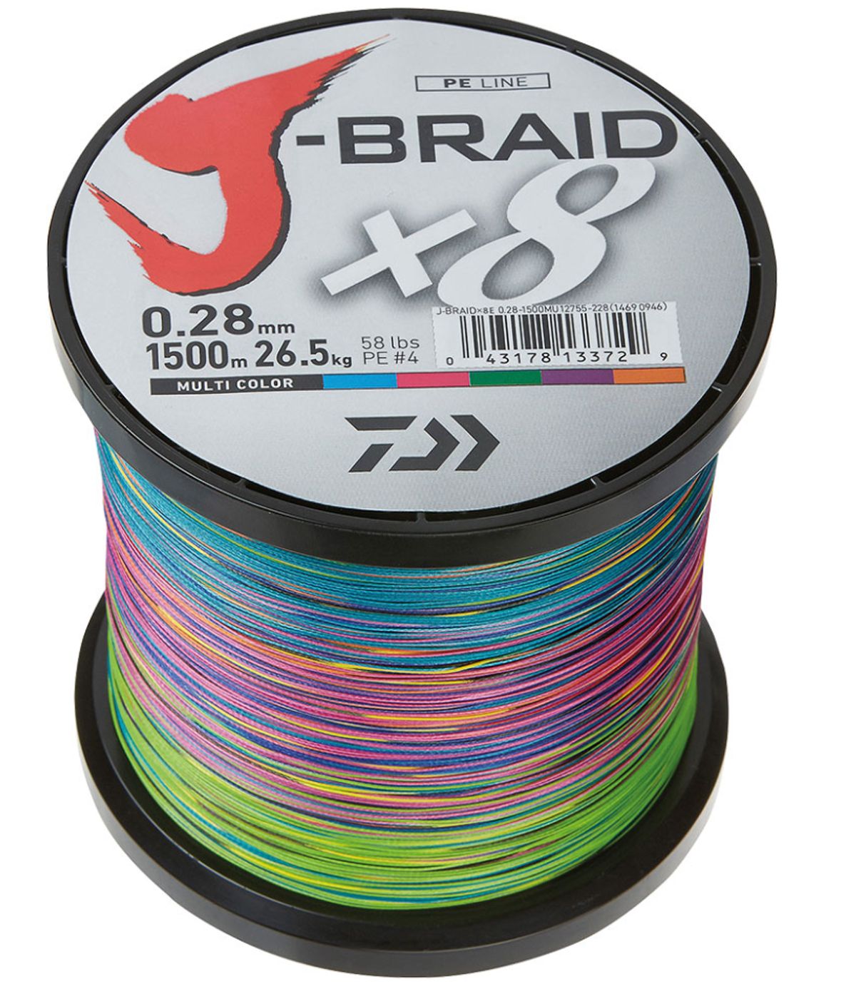 Daiwa J-Braid X8 Multicolor - Påspoling - 0,35mm