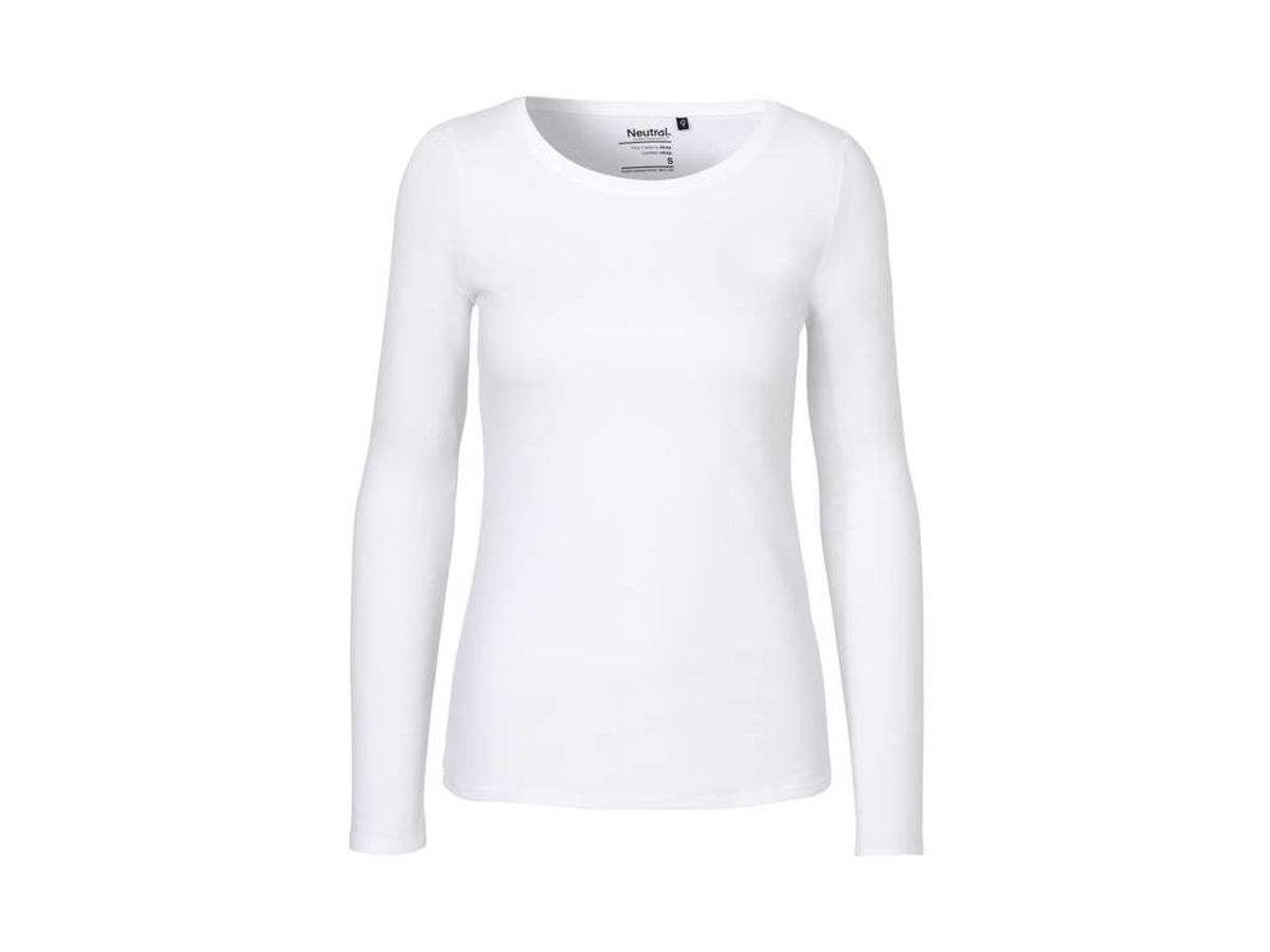 Dame Langærmet T-shirt Neutral O81050 str. M Hvid