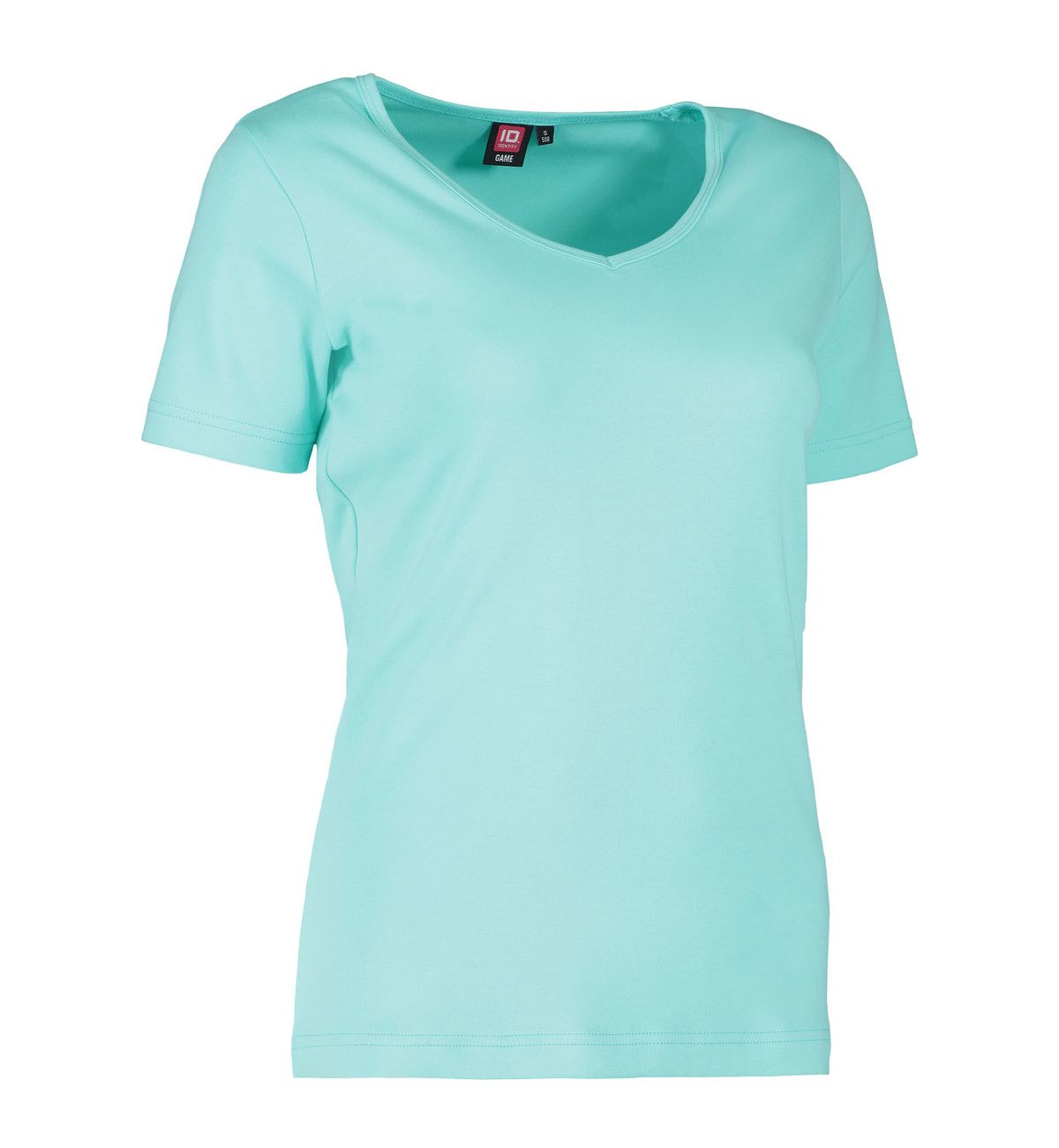 Dame t-shirt i mint med v-hals - 2XL