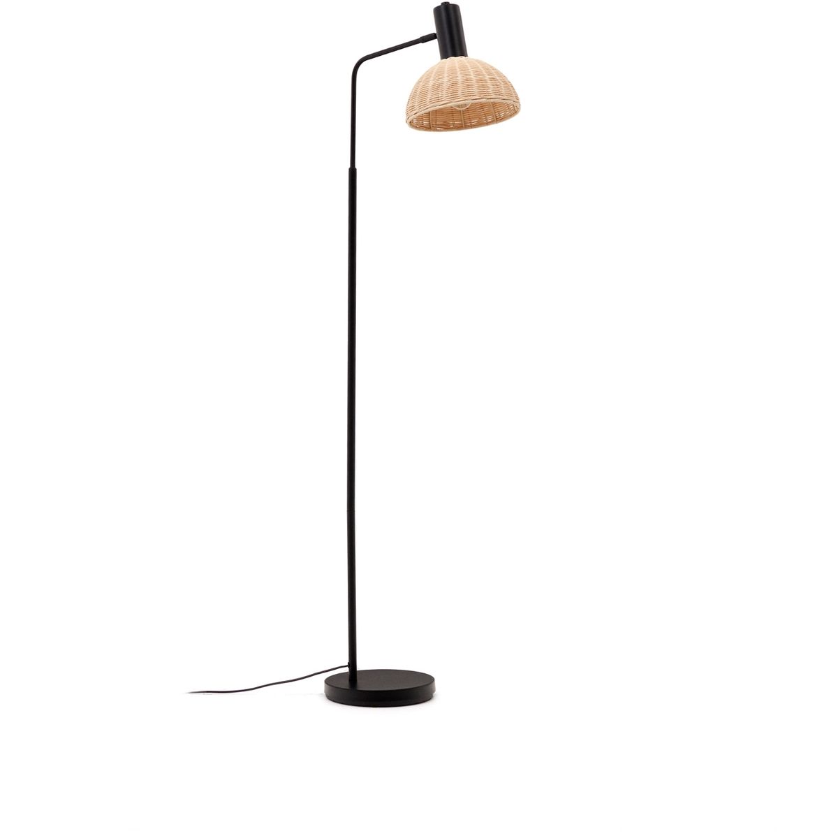 Damila, Gulvlampe, natur/sort, H1,68x520x250 cm