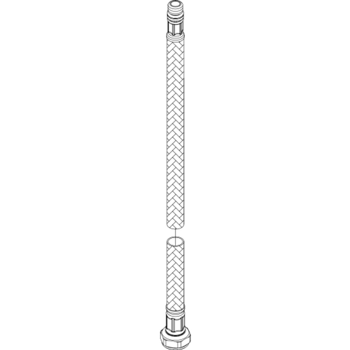 Damixa tilslutnings slange 10 mm. gevind og studs