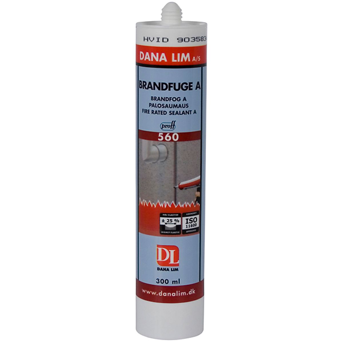 Dana Lim brandfuge A 560 hvid - 300ml