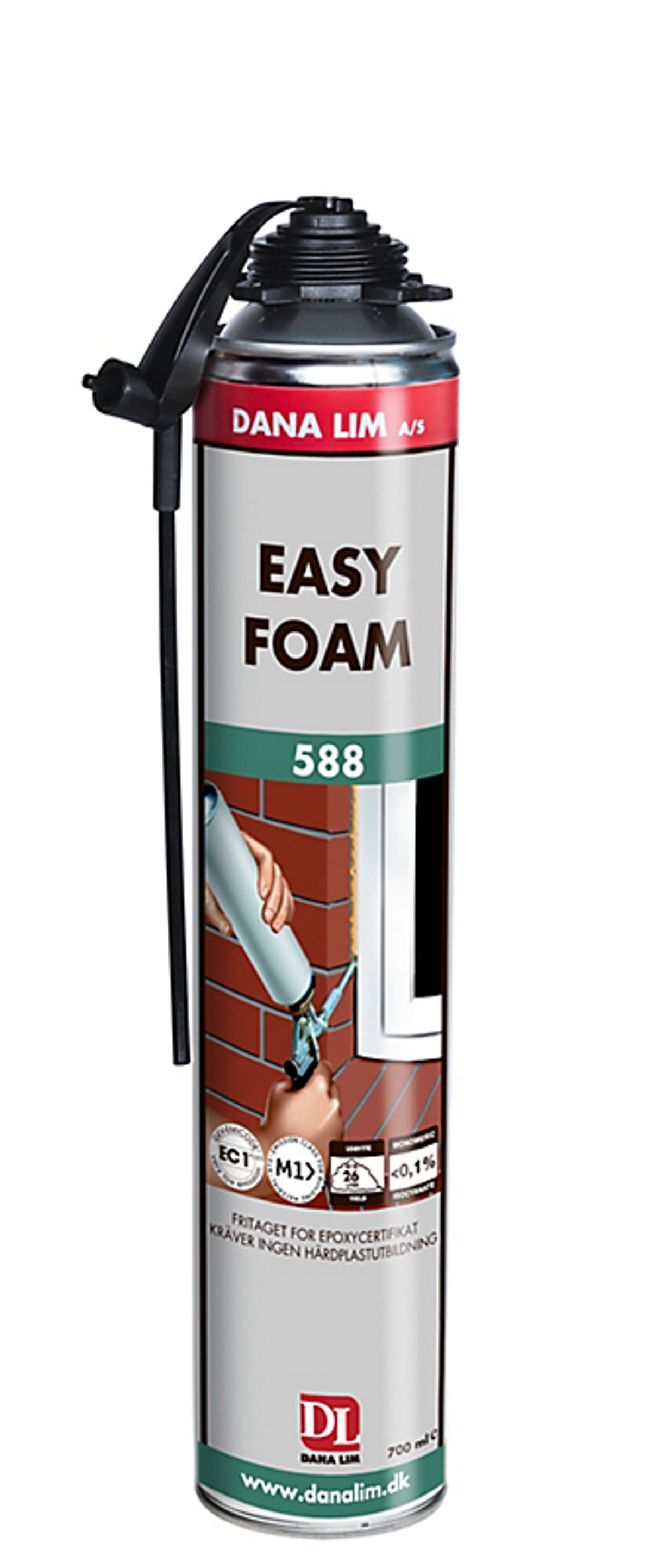 Dana Lim Easy Foam 588. Hvid 1-komponent elastisk PU-fugeskum. 700ml