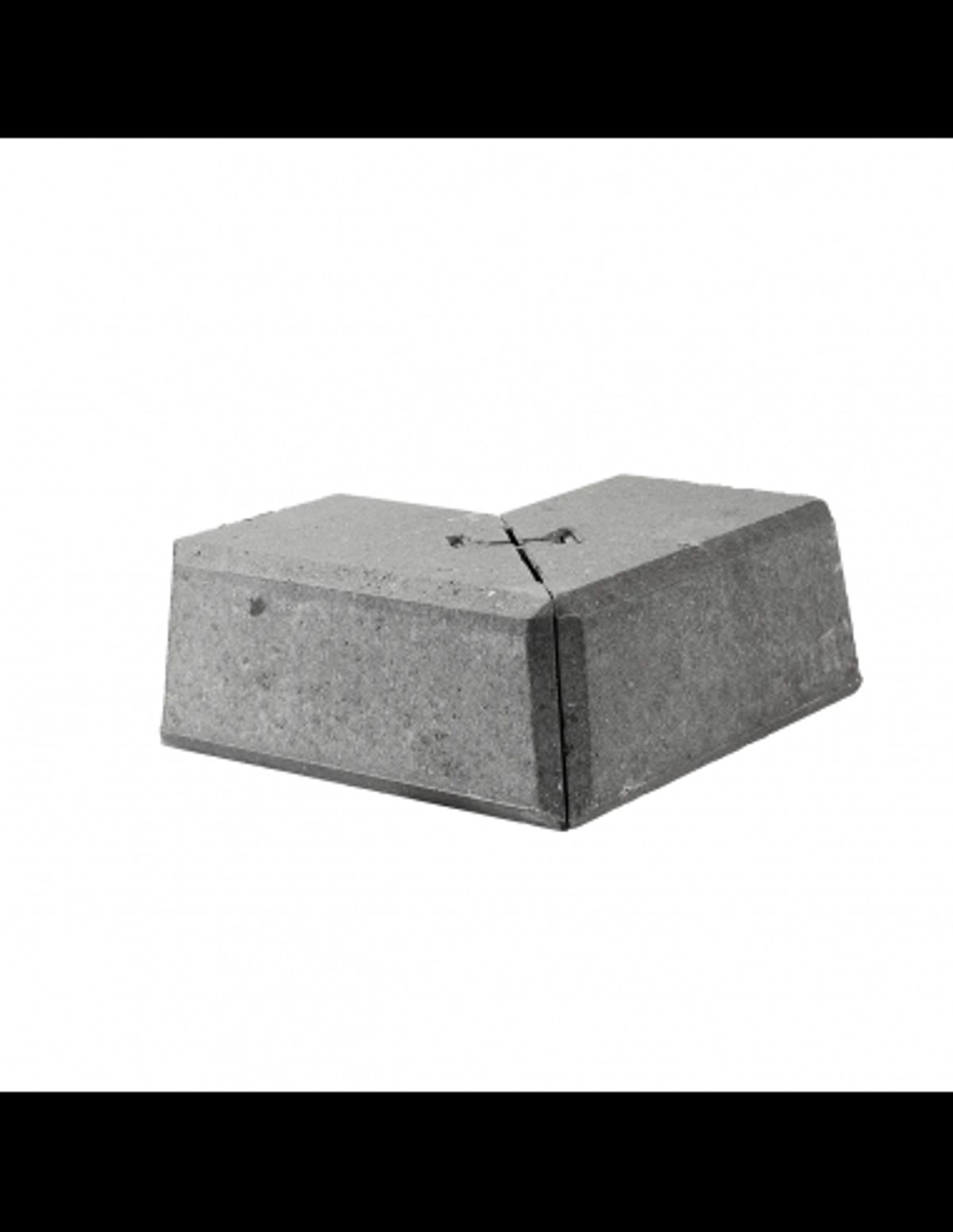 Danblokke Bx26,8x17 cm - Hjørne Type 2 - Grå