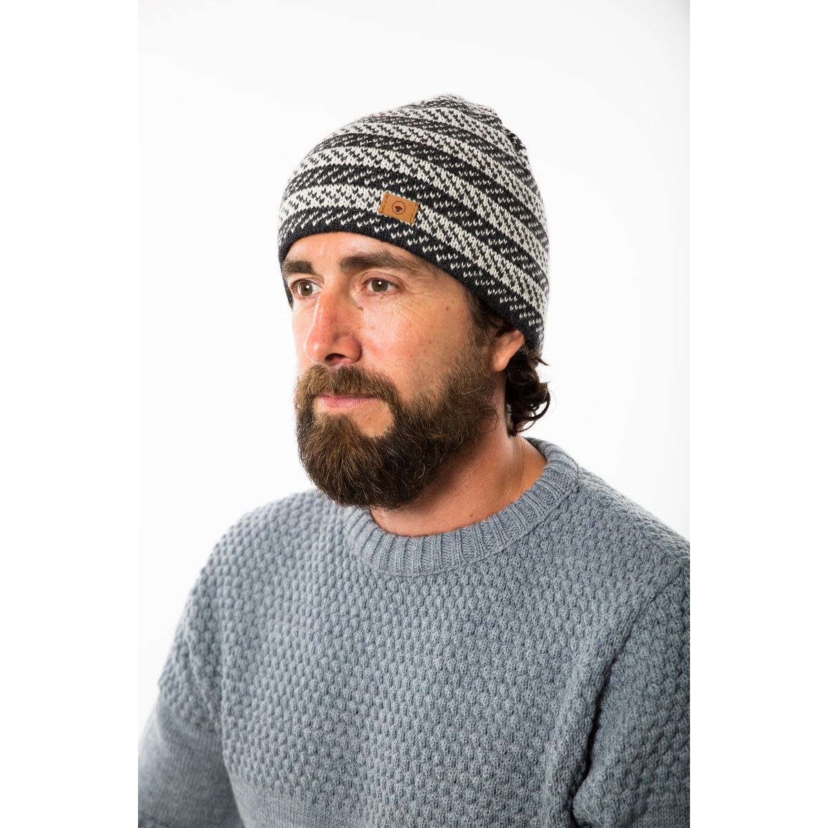 Dane Beanie Reversible - Fuza Wool - Brown