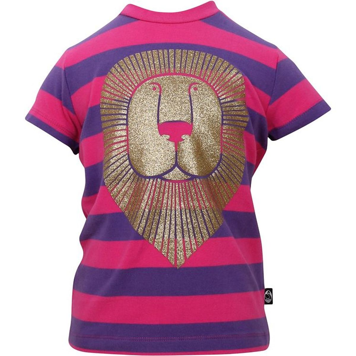 Danefæ T-shirt - Lilla/Pink stribet m. Guldløve