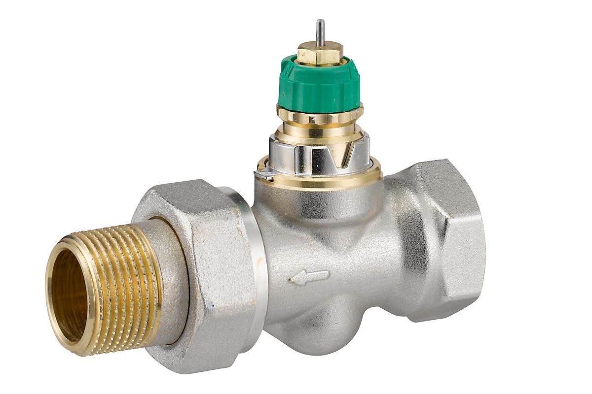 Danfoss RA-DV radiatorventil 3/4''. Ligeløbende med indbygget trykregulator til 2-strengsanlæg, 013G7716