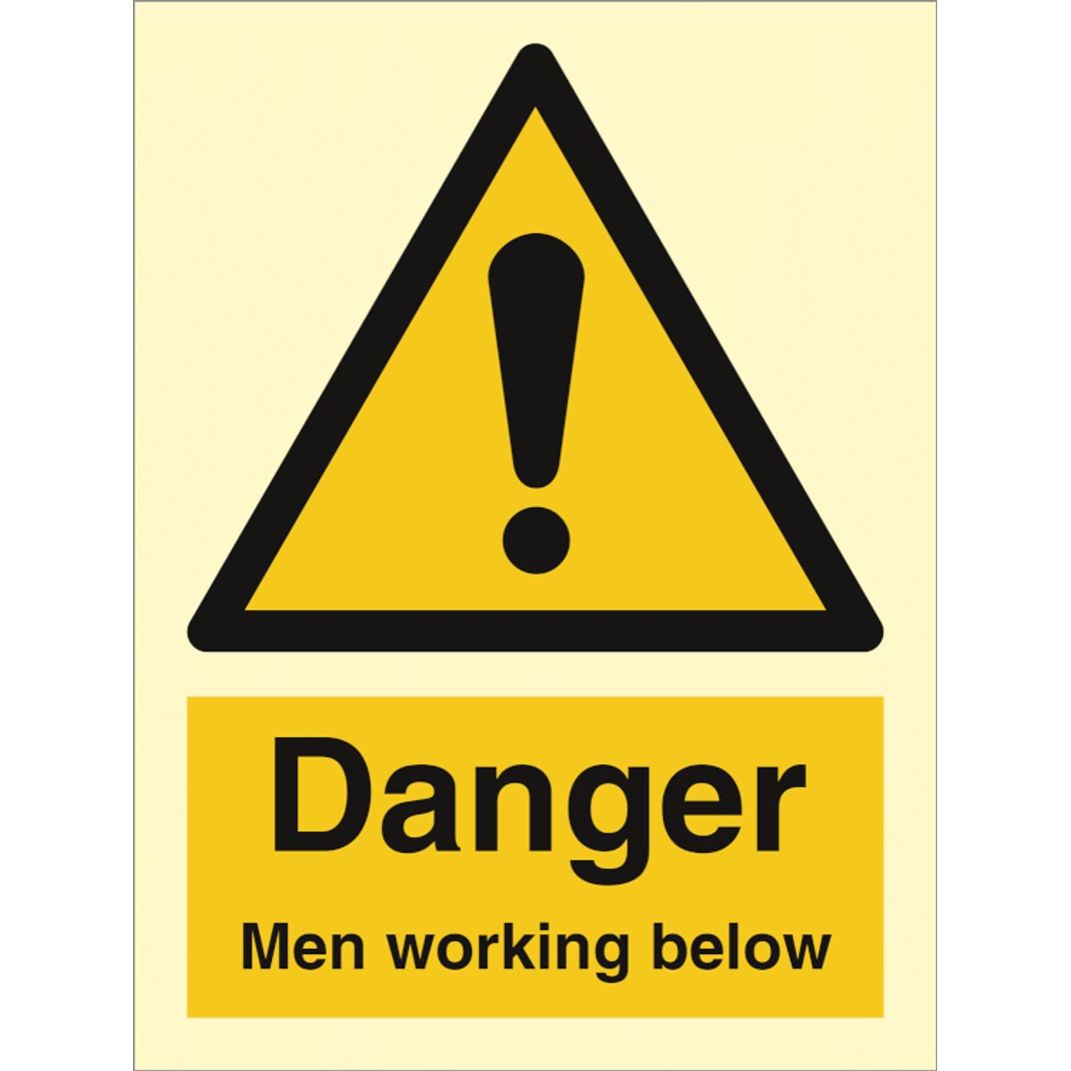 Danger Men working below - Efterlysende Vinyl HI150 - 200 x 150 mm