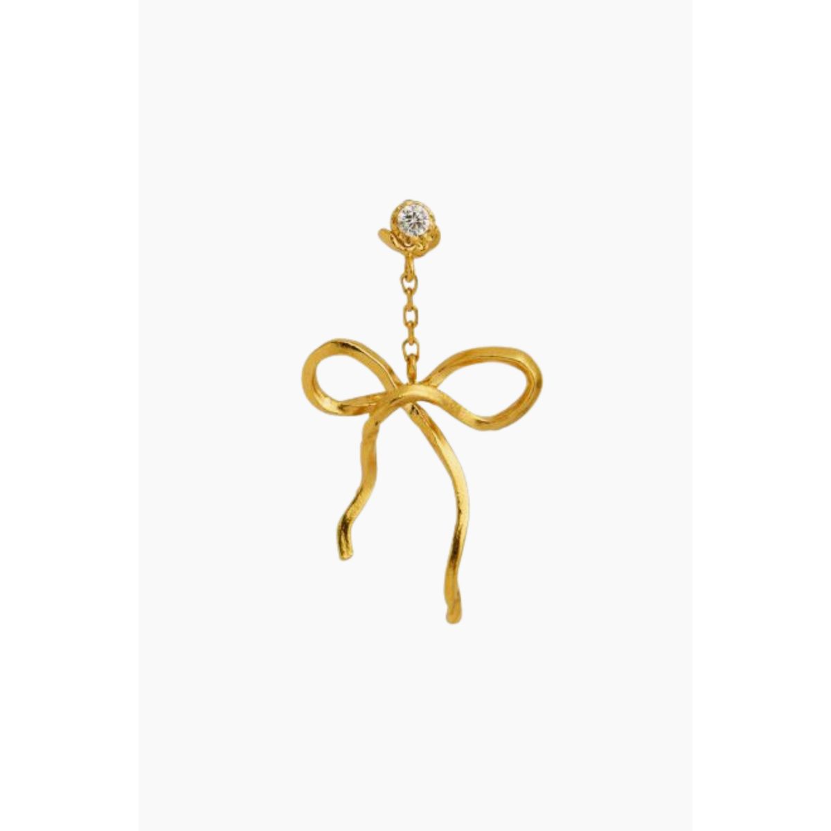 Dangling Flow Bow Earring - Gold - Stine A - Guld One Size