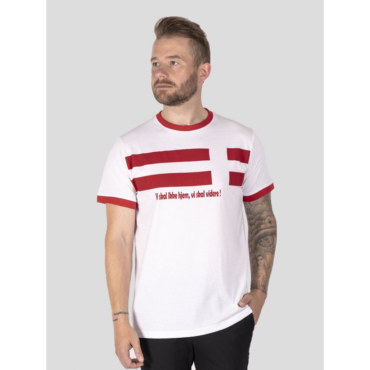 Danmarks t-shirt i hvid - Herre - 2XL