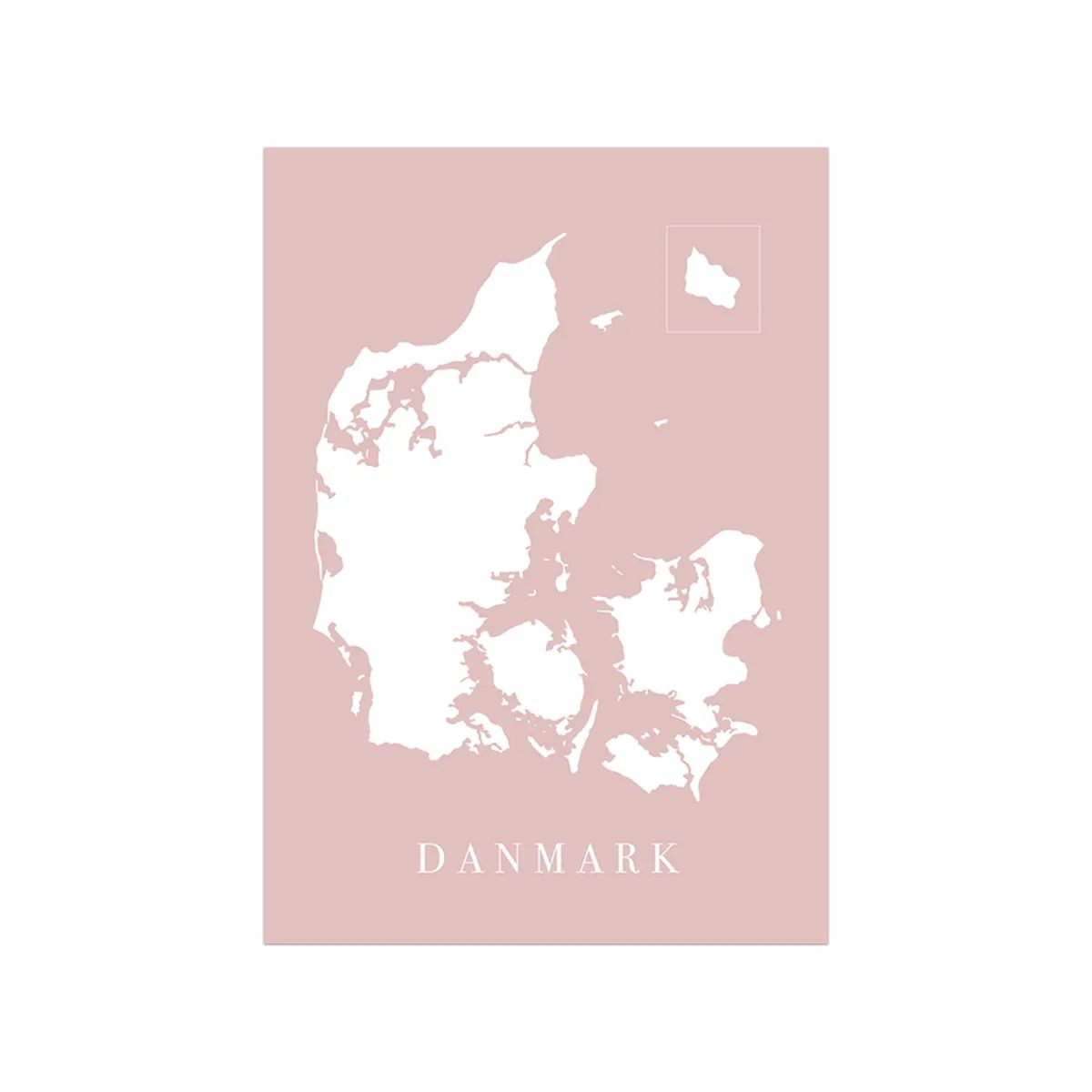 Danmarkskort - Rosa