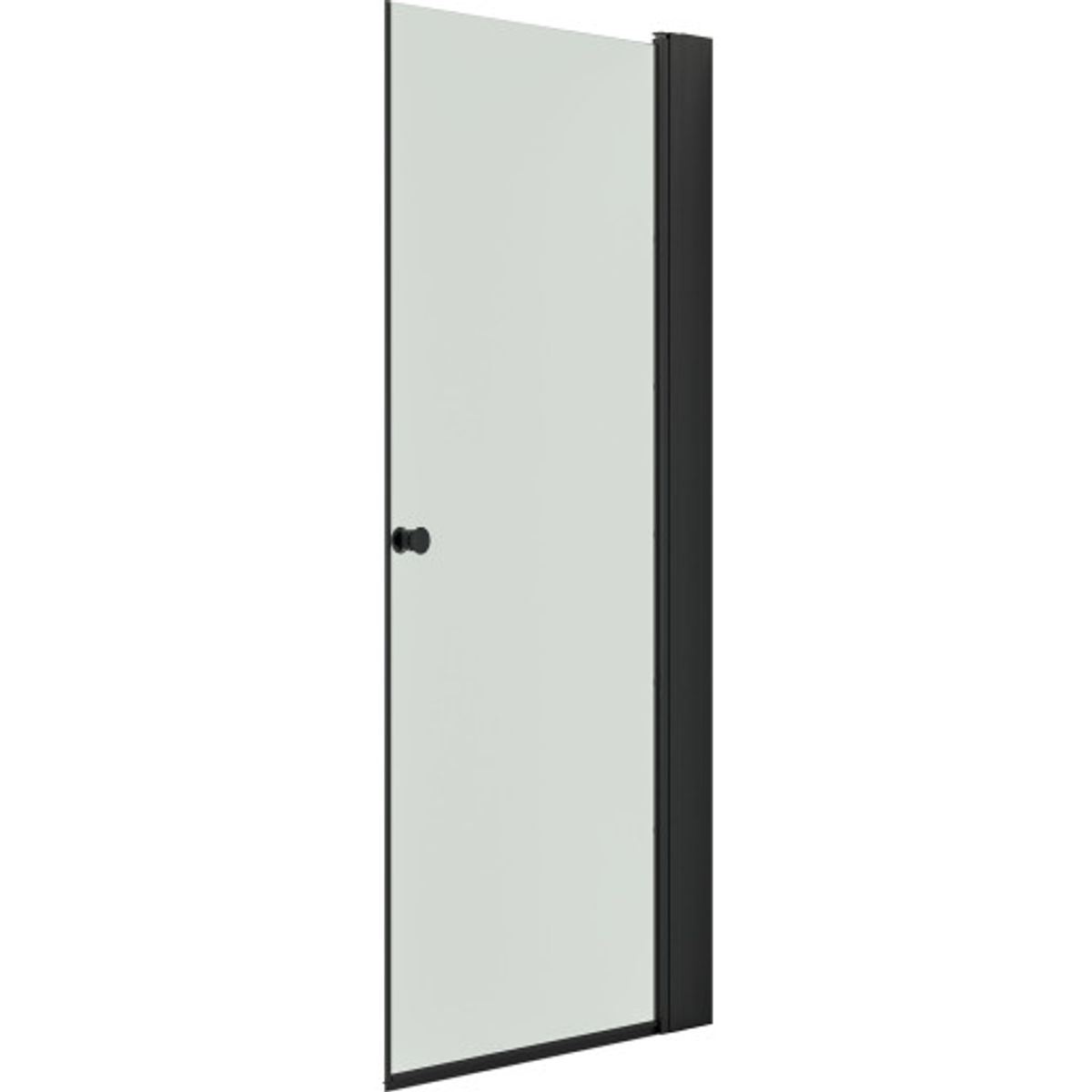 Dansani Match brusedør, model A+Tower reol, 77 cm, klart glas, sort profil