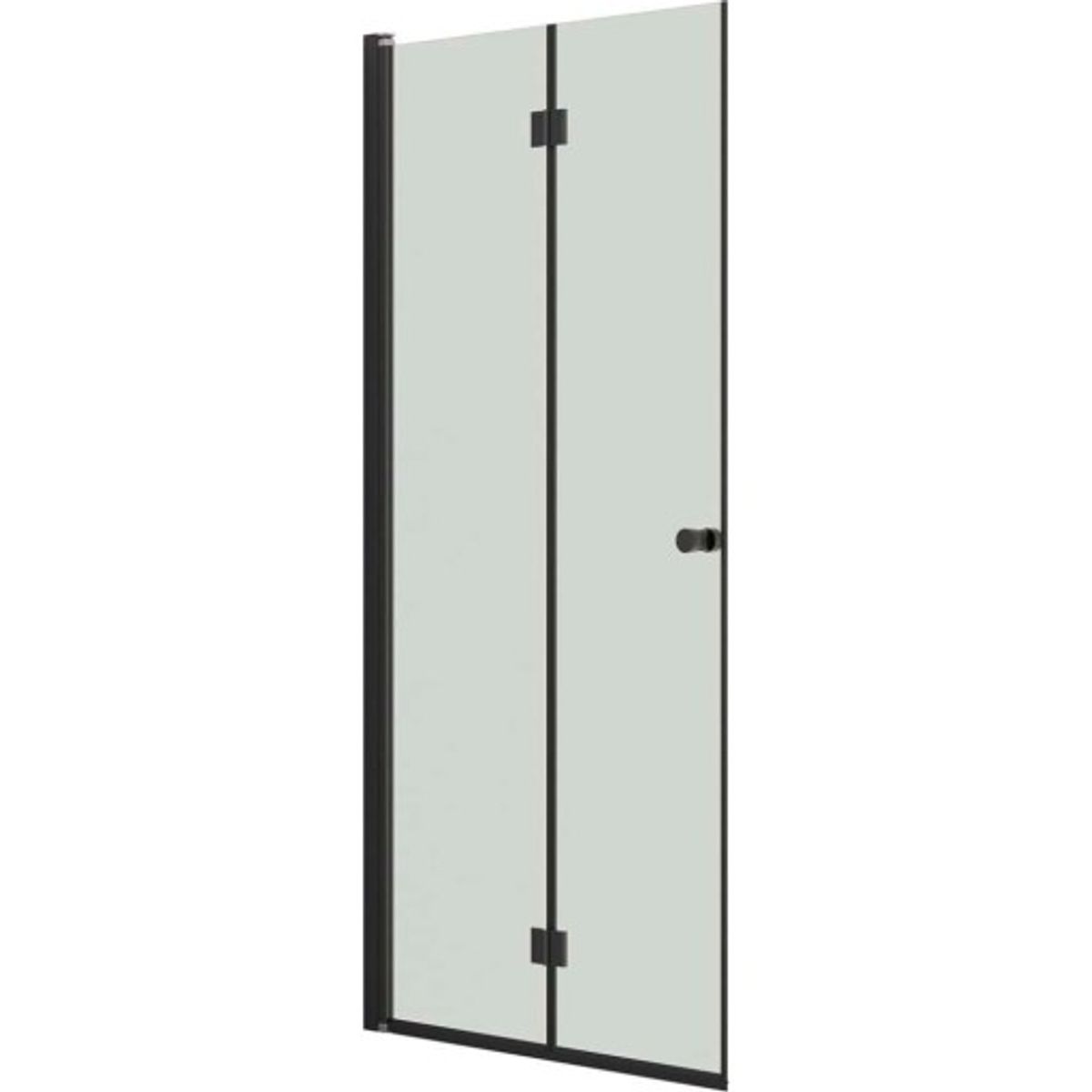 Dansani Match brusedør, model B, 97 cm, klart glas, sort profil