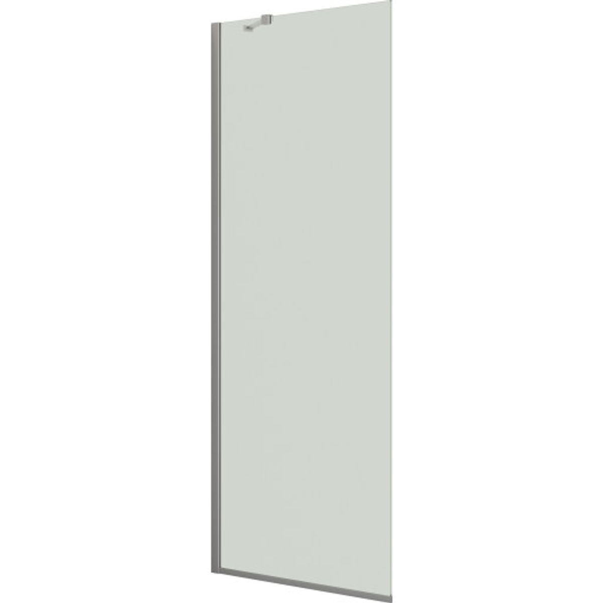 Dansani Match brusevæg, model D+stabiliseringsarm, 117 cm, klart glas, satin profil