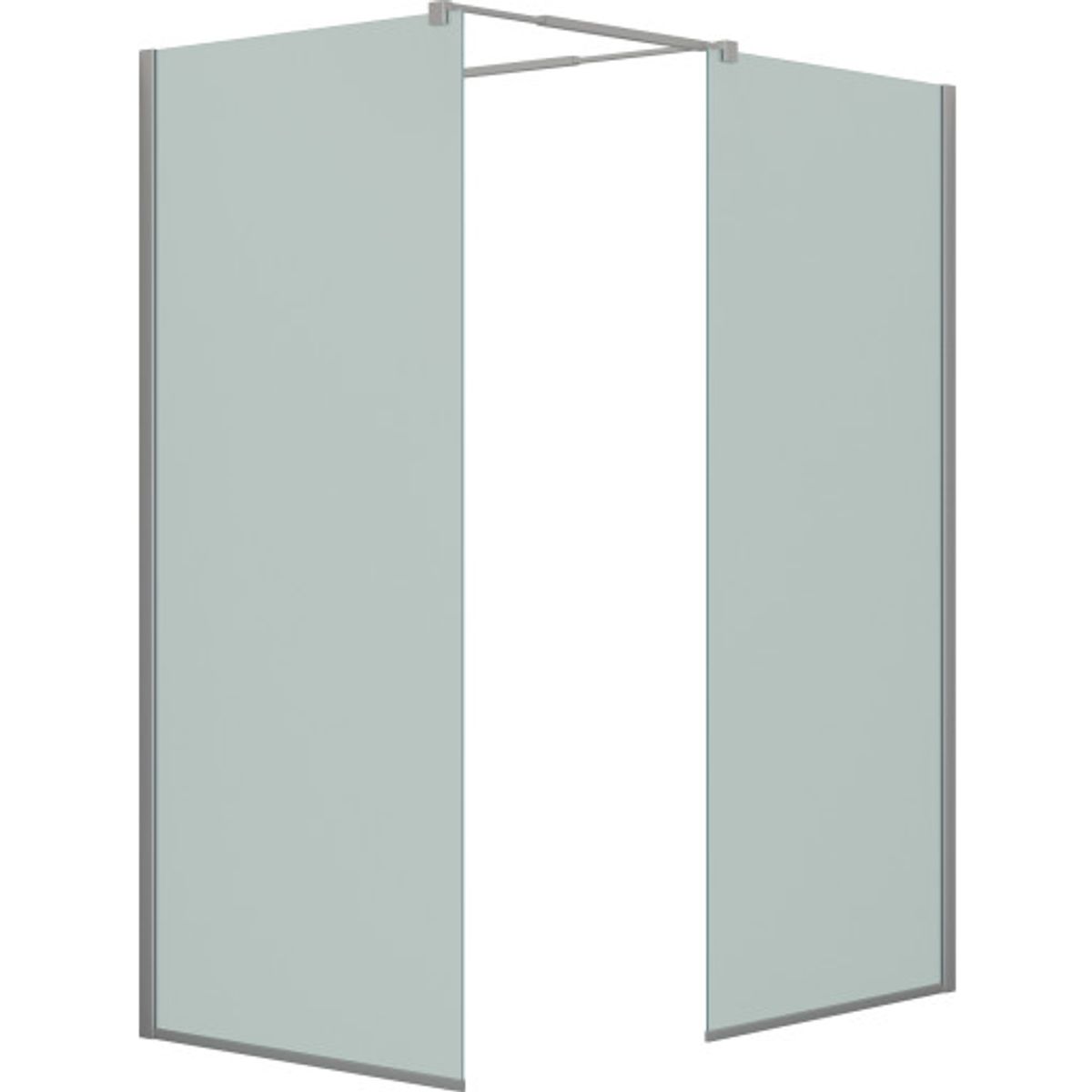 Dansani Match walk in bruseløsning, 77 cm, frostet glas, satin profil