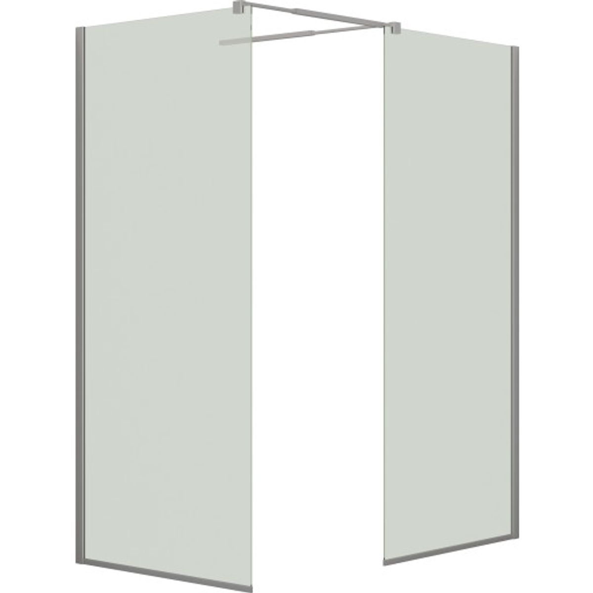 Dansani Match walk in bruseløsning, model D+D, 77 cm, klart glas, satin profil