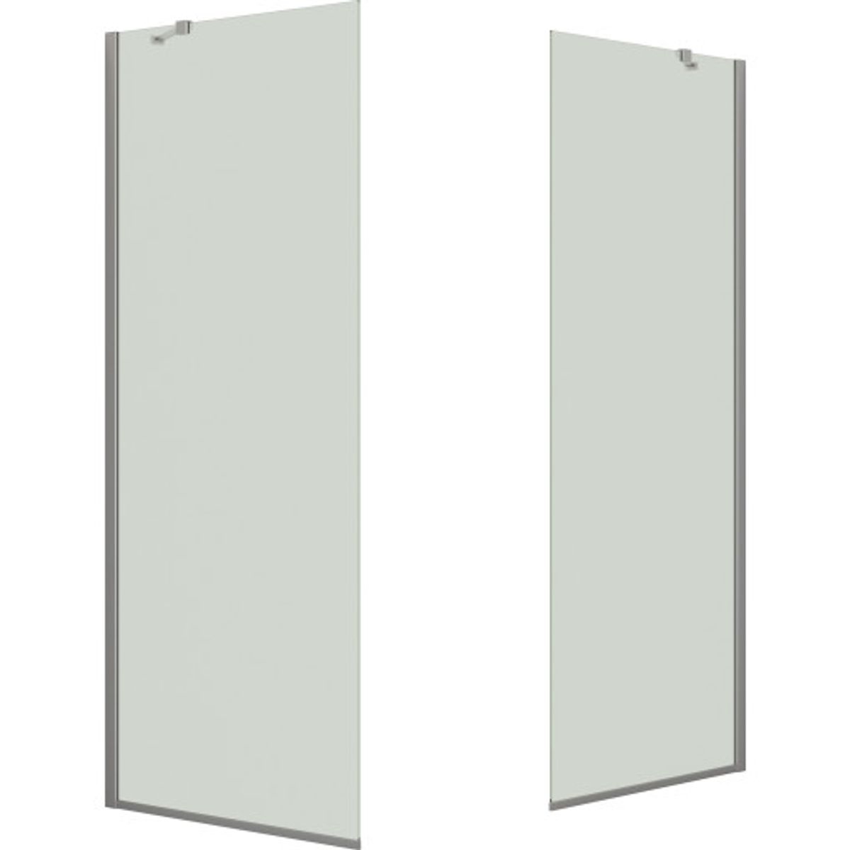 Dansani Match walk in bruseløsning, model D+D, 97 cm, klart glas, satin profil