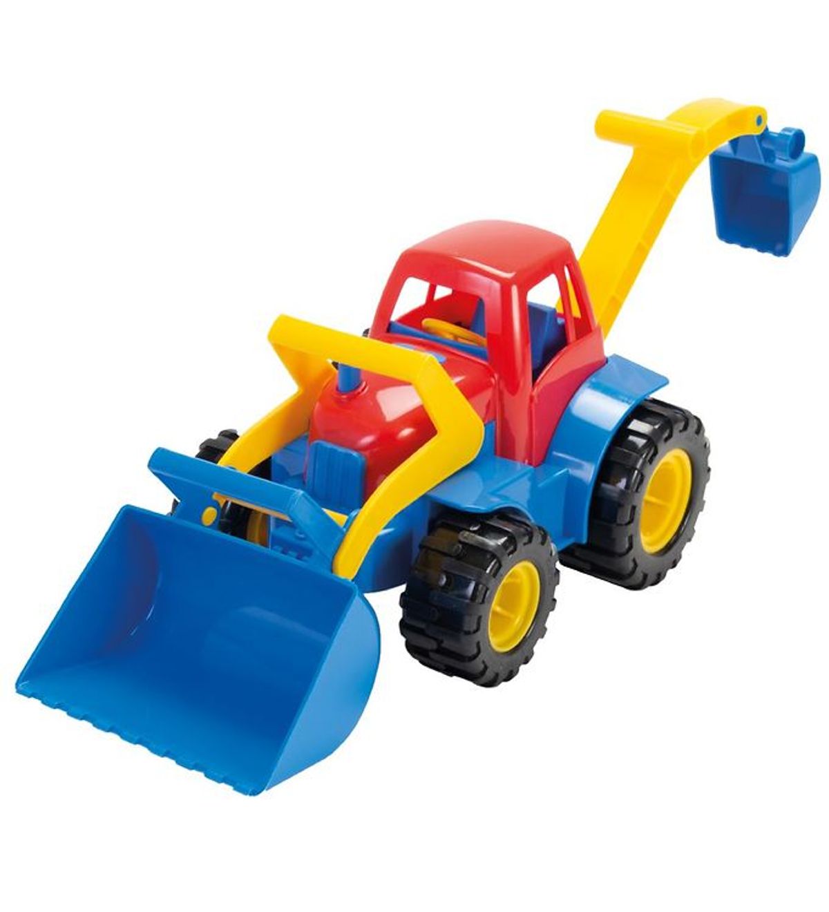 Dantoy Traktor m. Rendegraver - 27 cm - Rød/Blå