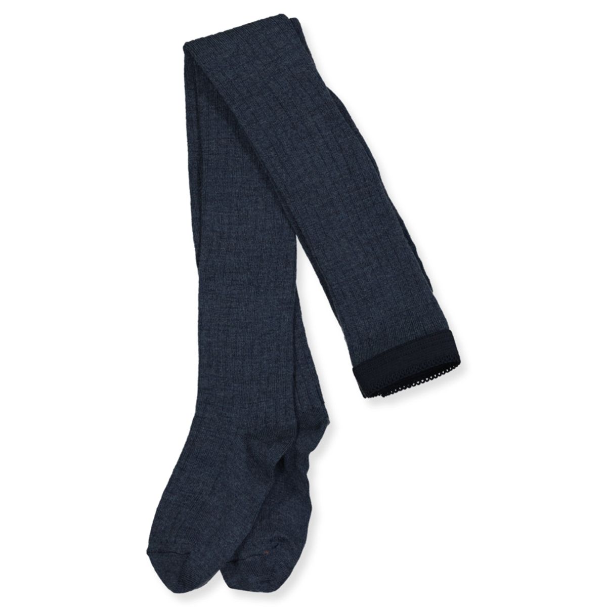 Dark denim melange uld strømpebukser (90 cm)