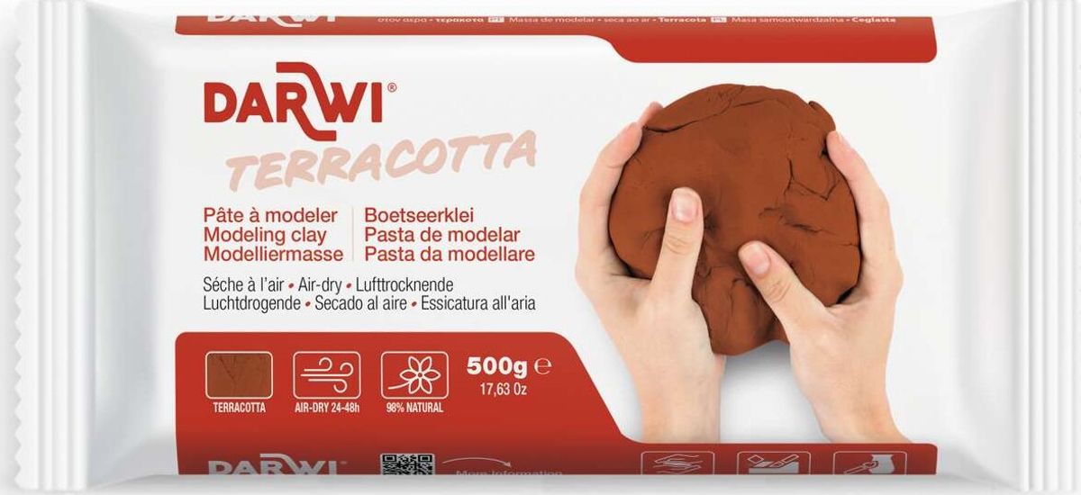 Darwi - Selvhærdende Ler - Cernit - Terracotta - 500 G