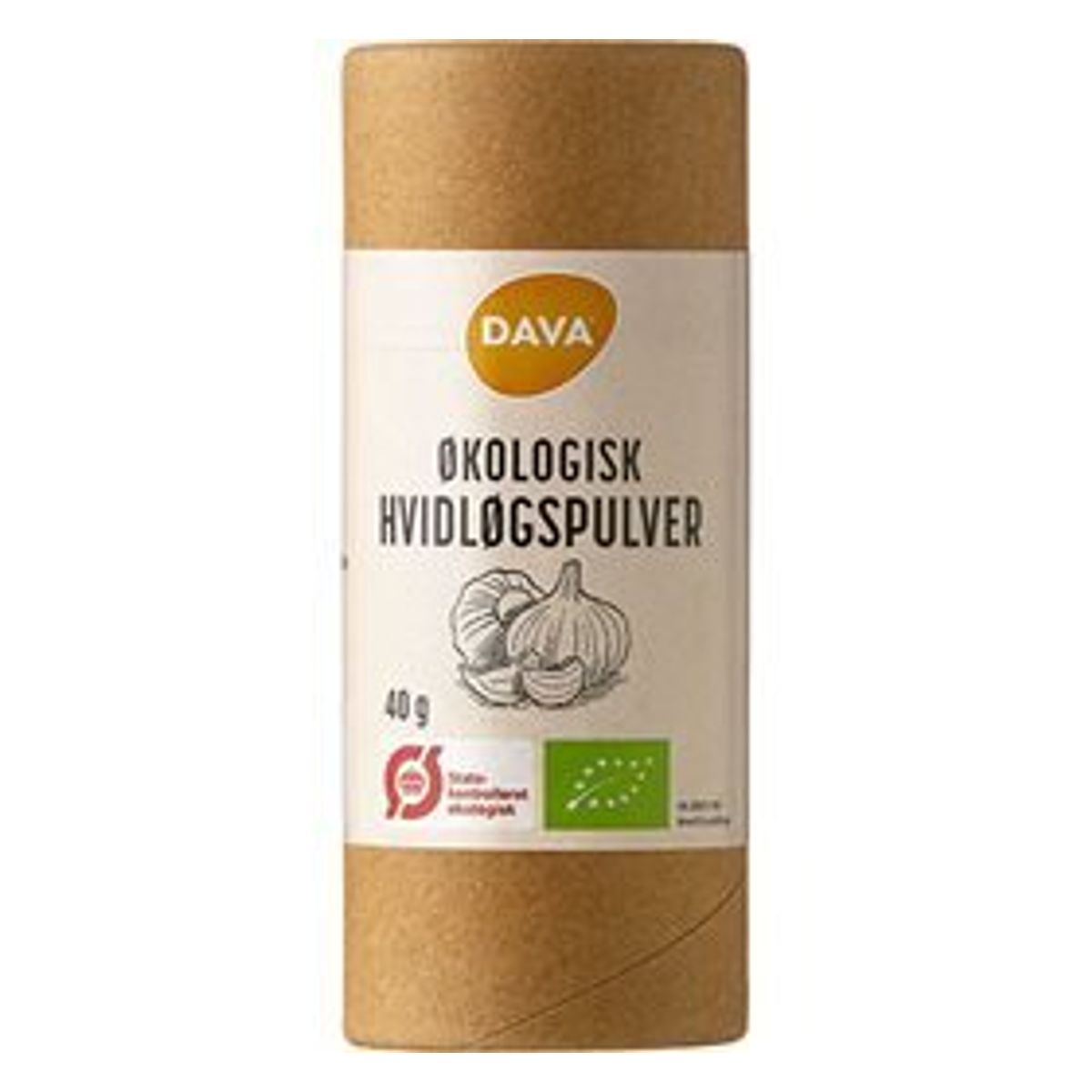 DAVA øko hvidløgspulver Ø, 40g.