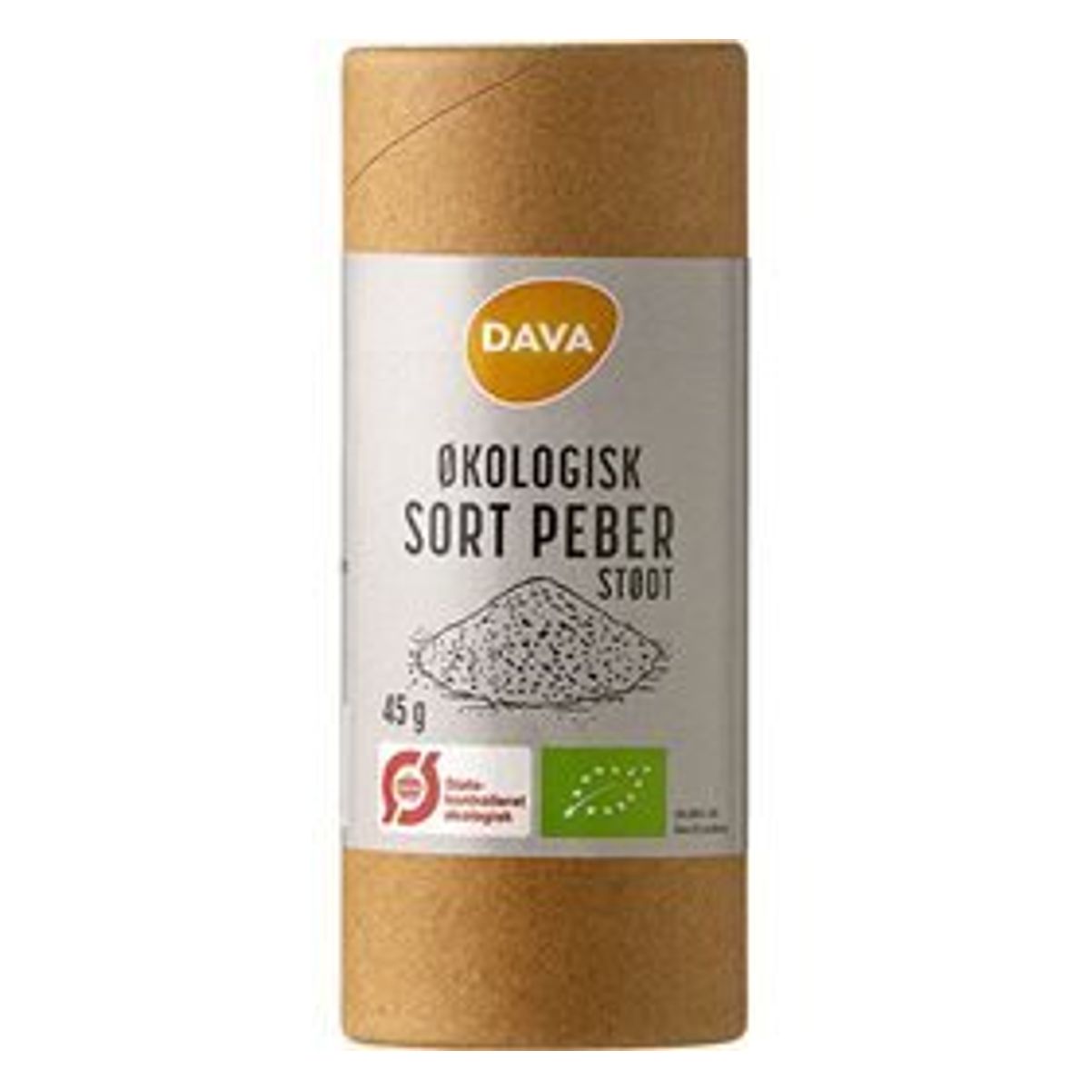 DAVA øko sort peber, stødt Ø, 45g.