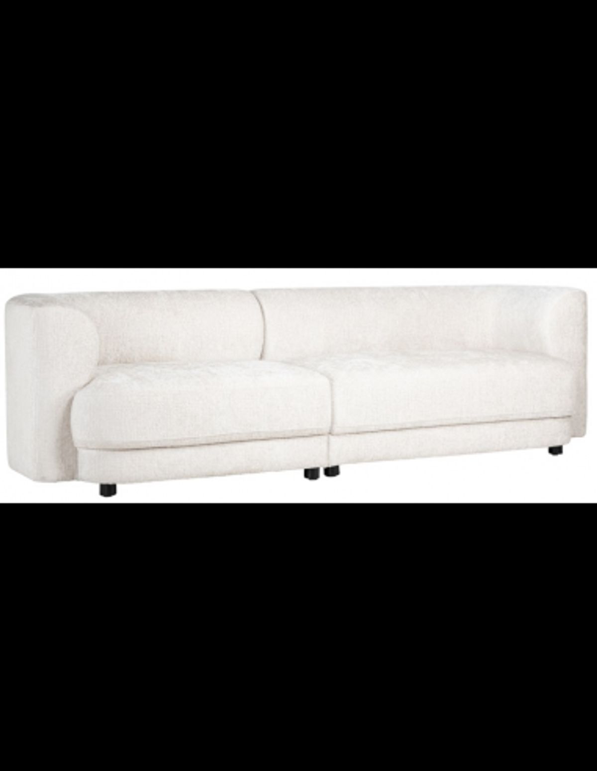 Davina 3-personers sofa i polyester B250 cm - Sort/Cremehvid