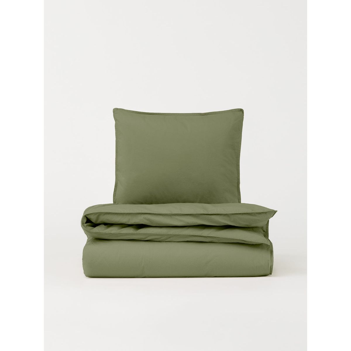 DAWN Percale Faconlagen (140x200x35) - Olive - 100% økologisk bomuld - Olivengrønt