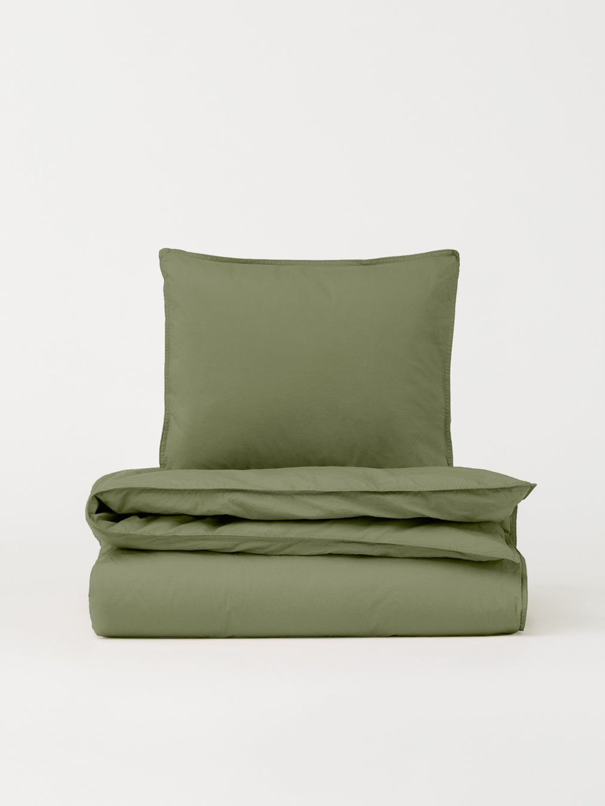 DAWN Percale Faconlagen (160x200x35) - Olive - 100% økologisk bomuld - Olivengrønt