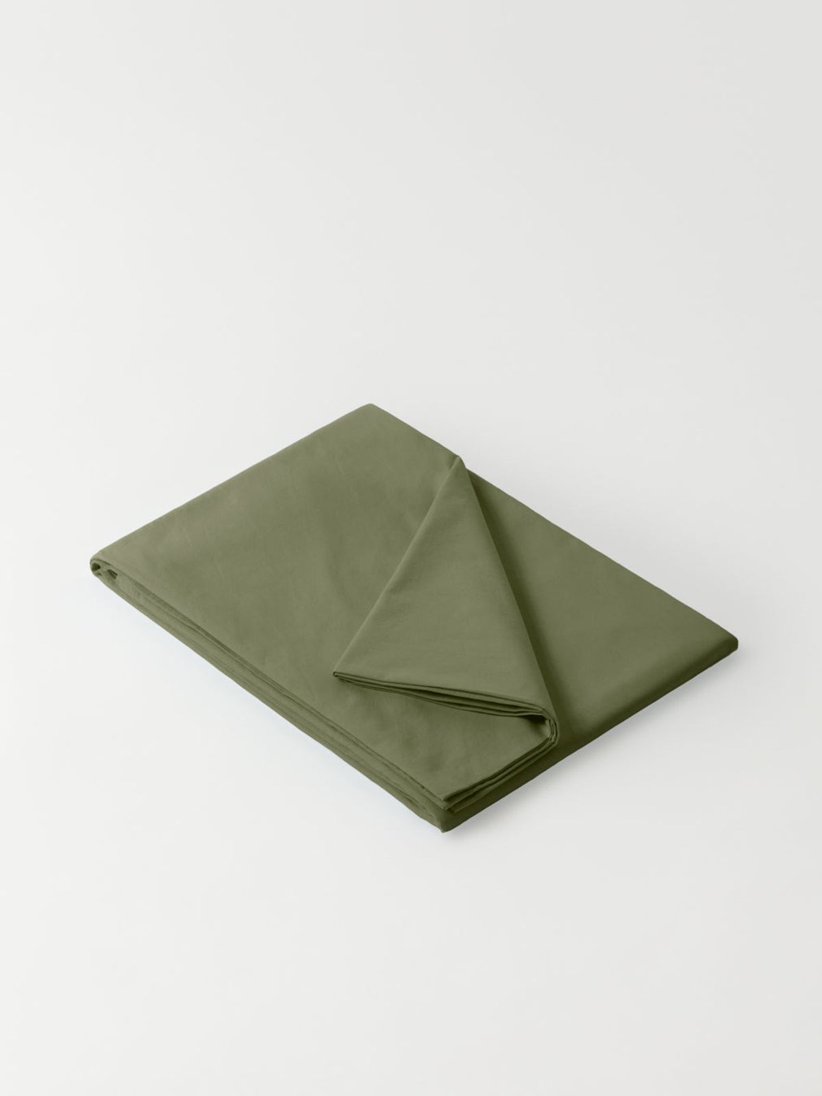 DAWN - Percale Fladt Lagen (260x260) - Olive - 100% økologisk bomuld - Army grønt