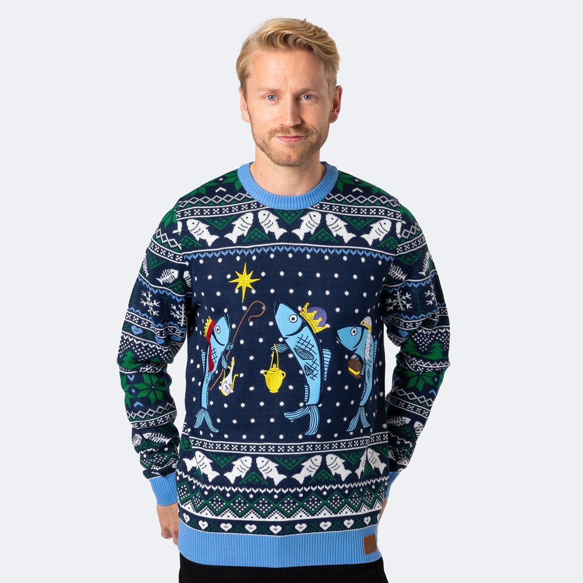 De Tre Vise Fisk Julesweater Herre