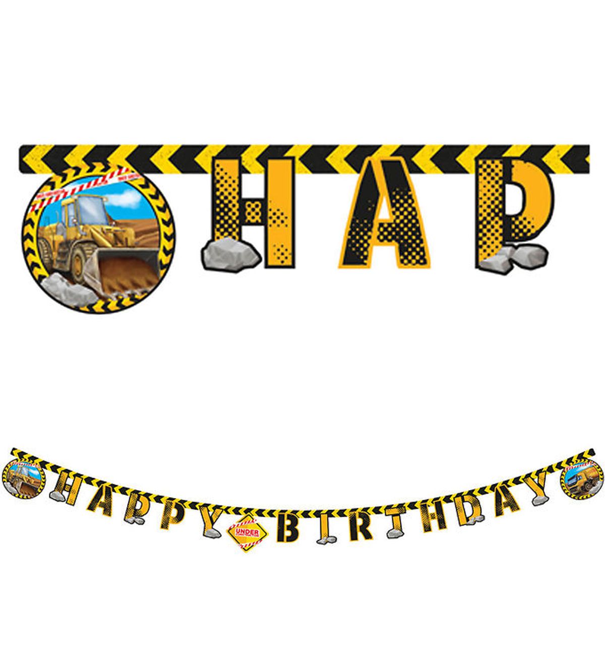 Decorata Party Happy Birthday Banner - Construction