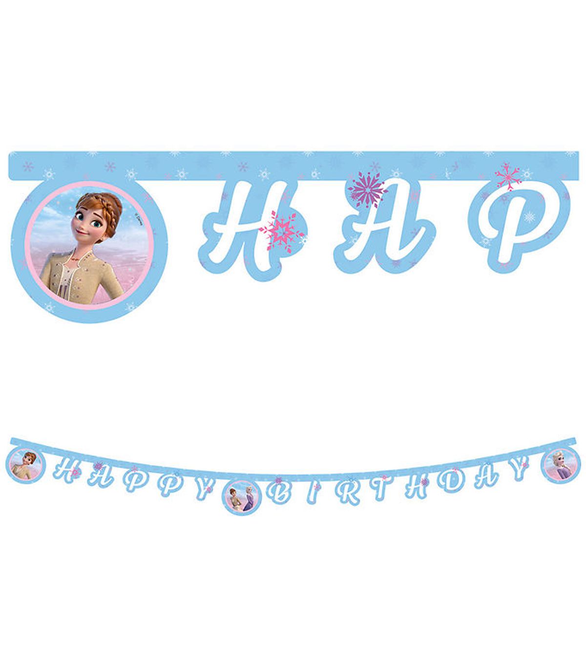 Decorata Party Happy Birthday Banner - Frozen II Wind Spirit