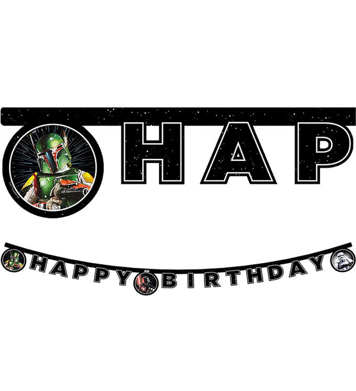 Decorata Party Happy Birthday Banner - Star Wars Galaxy