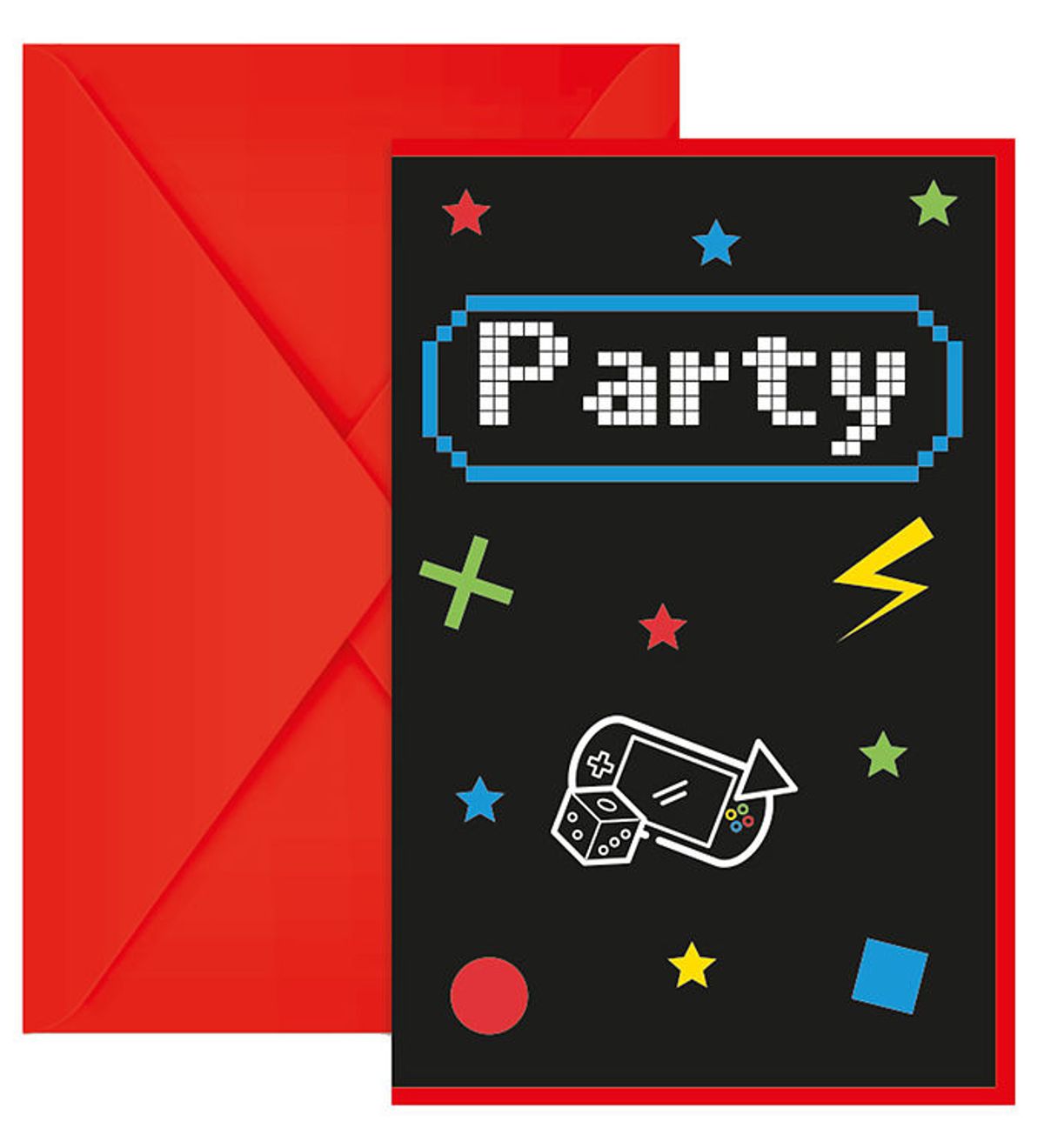 Decorata Party Invitationer - 6-pak - Gaming Party