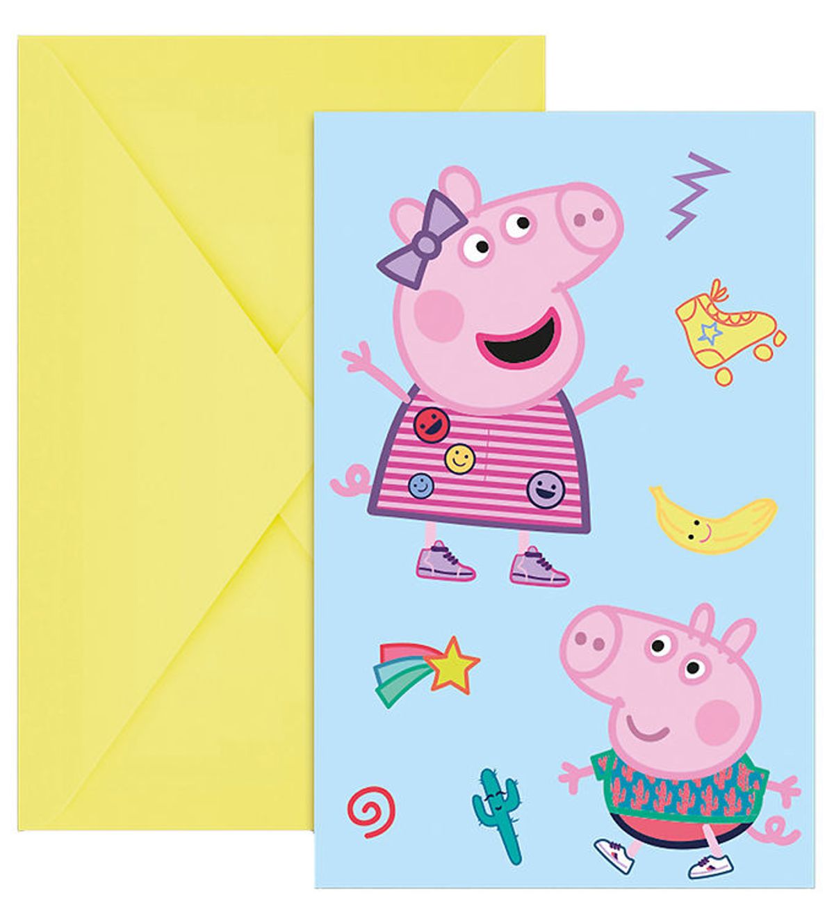 Decorata Party Invitationer - 6-pak - Peppa Pig Messy Play