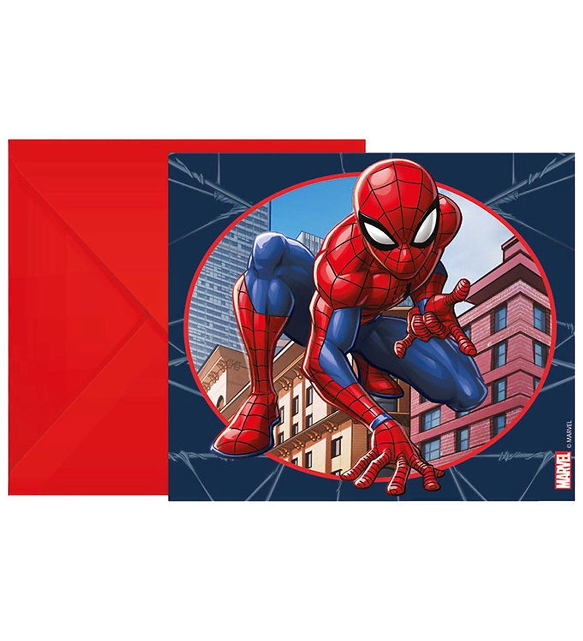 Decorata Party Invitationer - 6-pak - Spider-Man Crime Fighter