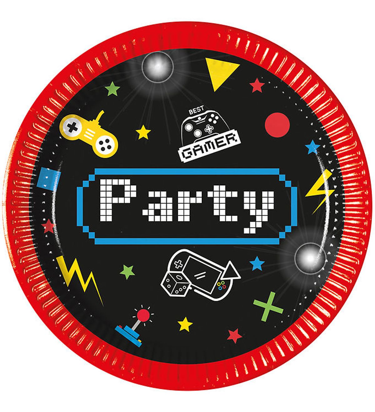 Decorata Party Paptallerkner - 8-pak - 19,5 cm - Gaming Party