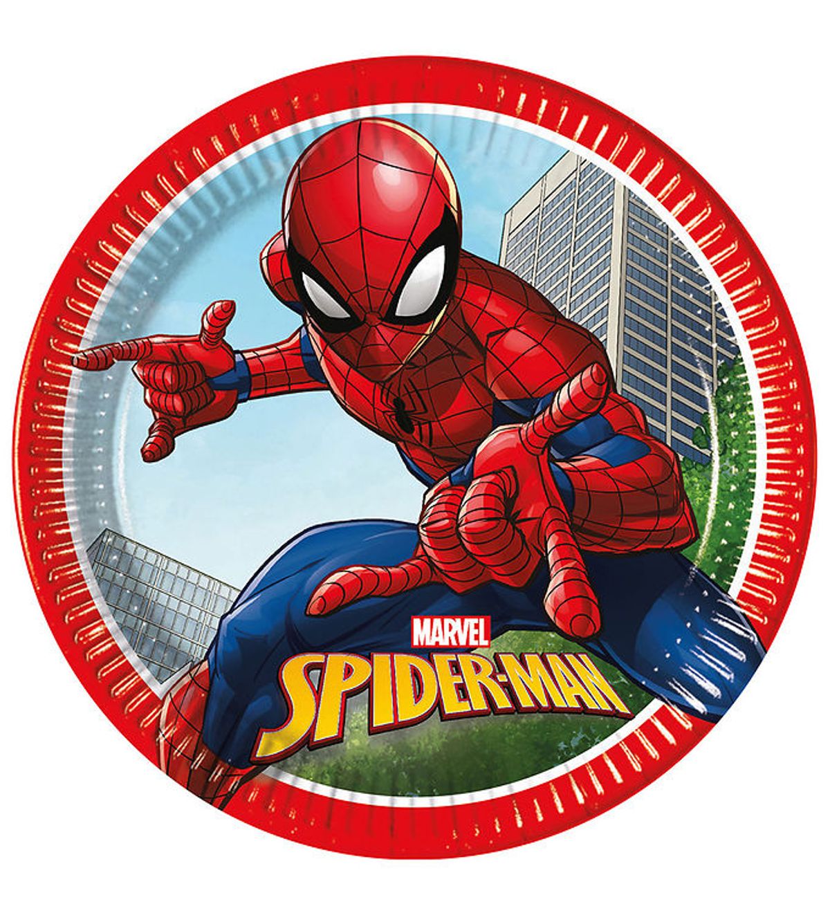 Decorata Party Paptallerkner - 8-pak - 23 cm - Spider-Man Crime