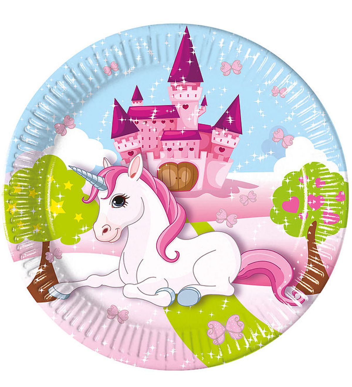 Decorata Party Paptallerkner - 8-pak - 23 cm - Unicorn