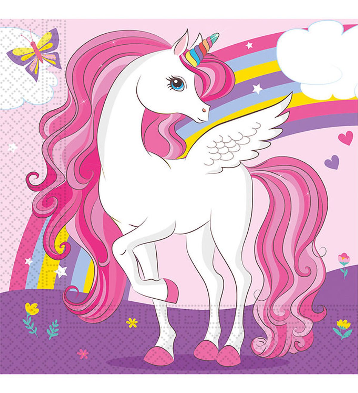 Decorata Party Servietter - 20-pak - 33x33 cm - Unicorn Rainbow