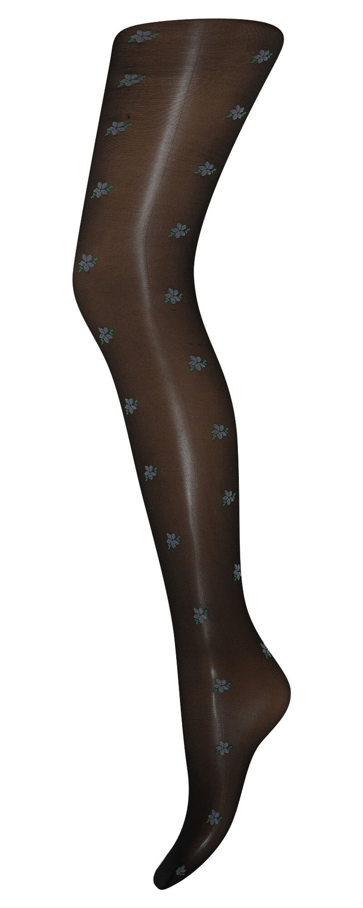 DECOY tights flowers 19den - Sort str. S/M