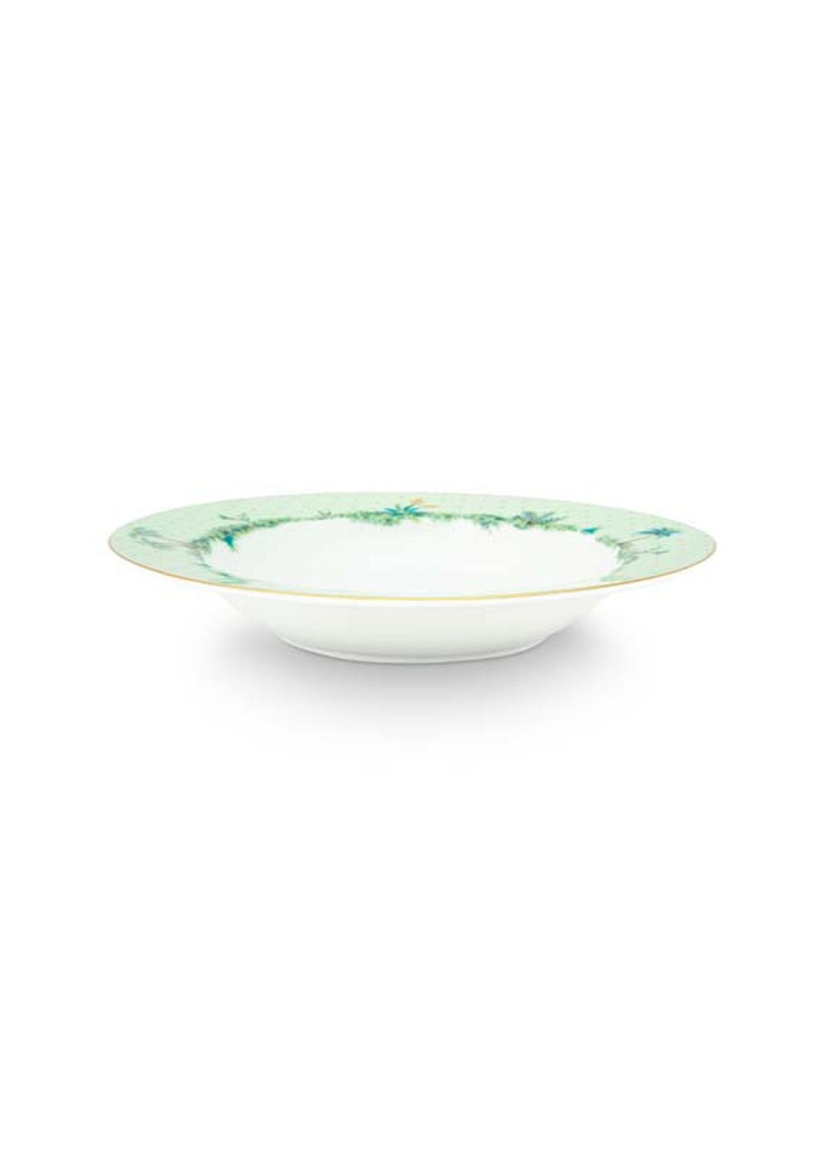 Deep Plate Jolie Gold Dots Green 21.5cm