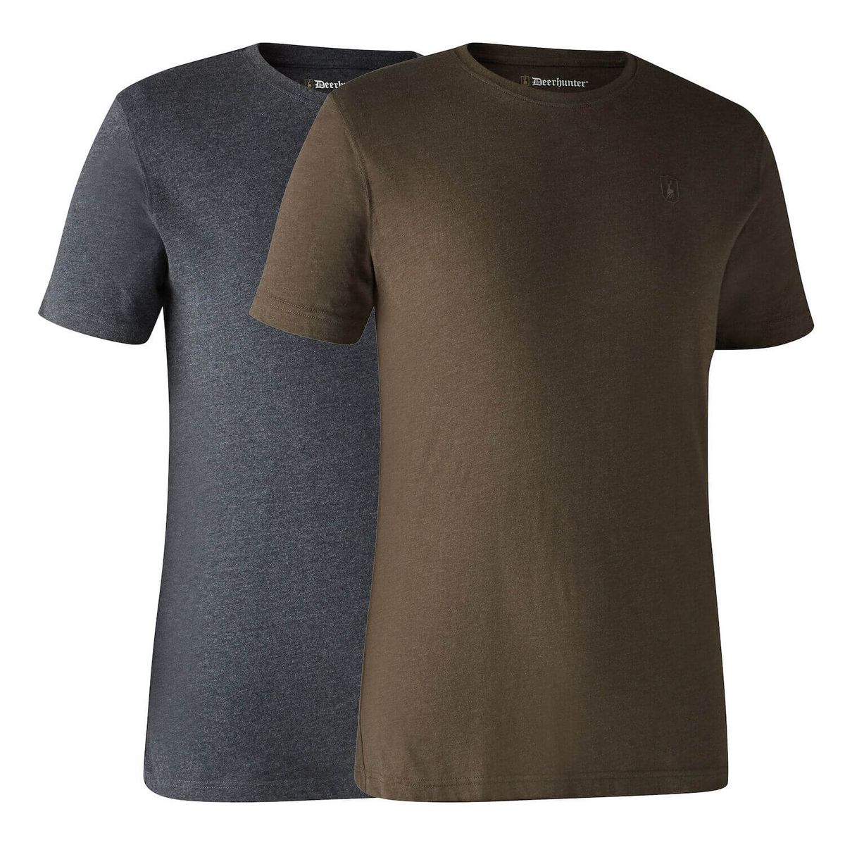 Deerhunter Basic T-Shirt, 2 pak Brown Melange Large