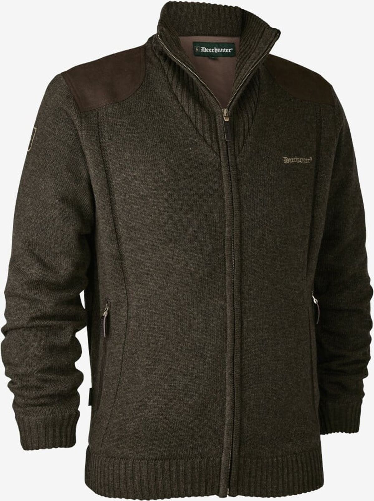 Deerhunter - Carlisle strik cardigan med stormliner (Brun) - 2XL