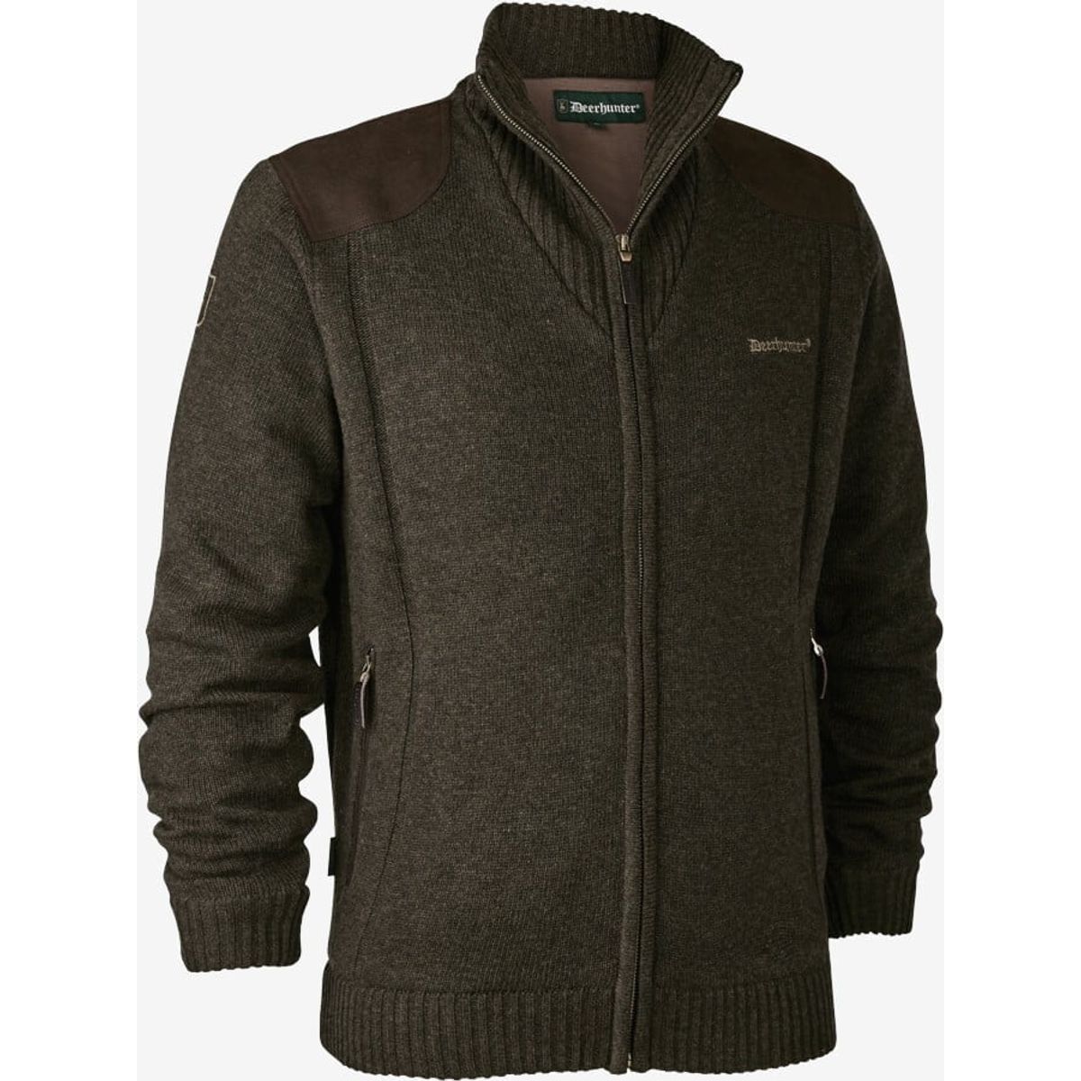 Deerhunter - Carlisle strik cardigan med stormliner (Brun) - S