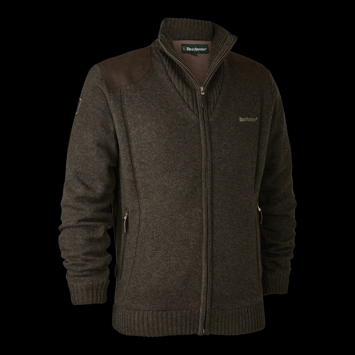 Deerhunter Carlisle Strik Cardigan med stormliner Dark Elm 2XL